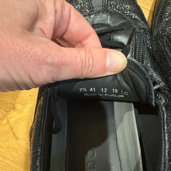 Saydo leather athletic shoes sneakers lace up zipper sz 9-9.5 black - Picture 7 of 7